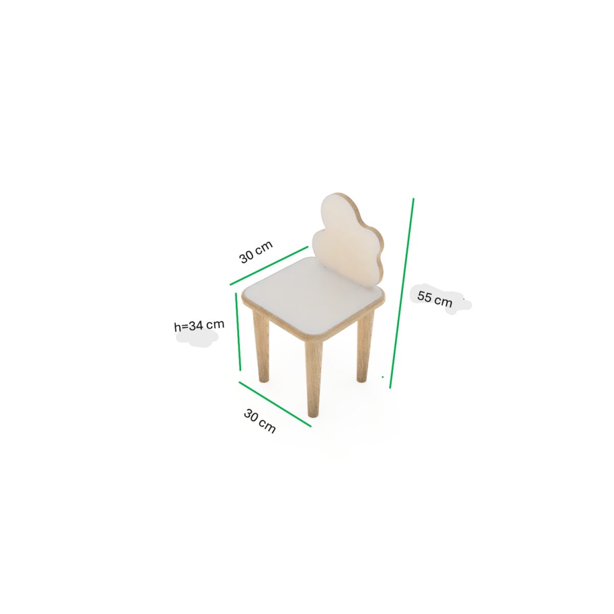 MDF Çocuk Sandalyesi, Anaokulu Kreş Sandalyesi - Bulut - Görsel 2