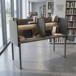 GM040-201 Çift Kişilik Modüler Çalışma Masası – Bölmeli Etüt ve Öğrenci Masası