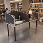 GM040-203 Çift Kişilik Modüler Çalışma Masası – Bölmeli Etüt ve Öğrenci Masası